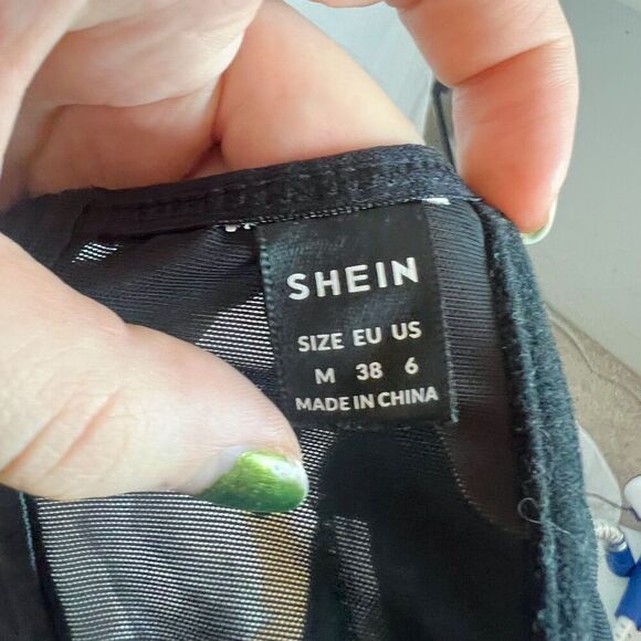 Black Lace Corset Bustier Boning Shein Women's Size M - Picture 4 of 7